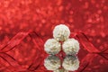 White coconut snowball chocolate on glass table