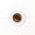 Magic white coffee cup background Royalty Free Stock Photo