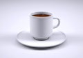 White coffee cup isolated on grey background Royalty Free Stock Photo