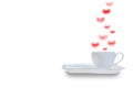 White coffee cup with smoke shaped heart Royalty Free Stock Photo