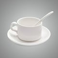 White coffee cup with a spoon on the saucer Royalty Free Stock Photo