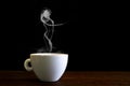 White coffee cup with steam