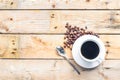 White coffee cup on wood table background Royalty Free Stock Photo