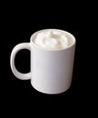 White coffee mug with frothed milk Royalty Free Stock Photo