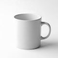A white coffee mug with a handle on a plain white background Royalty Free Stock Photo