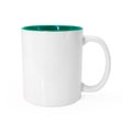 White coffee mug on isolated background with clipping path. Blank ceramic cup for design or montage