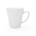 White coffee mug on isolated background with clipping path. Blank ceramic cup for design or montage