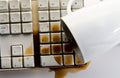 Coffee spilling over computer keyboard Royalty Free Stock Photo