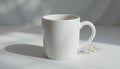 White Coffee Mug Still Life with Minimalist Light and Shadow Royalty Free Stock Photo