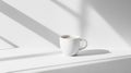 White Coffee Mug in Sunlight Minimalist Still Life Royalty Free Stock Photo
