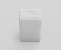 White Coffee Paper Bag Mockup, Blank Beans Container 3D Rendering isolated on light gray background Royalty Free Stock Photo