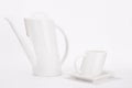 White coffeepot & cup