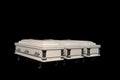 White coffins isolated on black