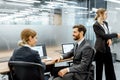 White-collar employees in the office of corporation Royalty Free Stock Photo