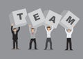 Team Players Work as a Team Cartoon Vector Illustration Royalty Free Stock Photo