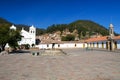 White colonial houses of La Recoleta at Plaza Pedro de Anzures square, Sucre, Bolivia South America