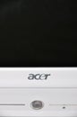 A white color Acer laptop detail power button