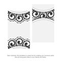 White color business card template with black abstract ornament