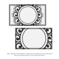 White color business card template with black greek ornament