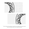 White color business card template with black Indian ornament