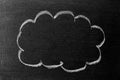 White chalk hand drawing in cloud shape on blackboard or chalkboard background Royalty Free Stock Photo