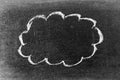 White chalk hand drawing in cloud shape on blackboard or chalkboard background Royalty Free Stock Photo
