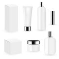 White color cosmetic package template collection for cream, foams, gel, lotion