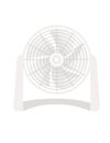 White color desk electric fan vector illustration isolated on white background