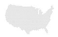 white color dot pattern vector illustration of United States map design template. dot American flag Royalty Free Stock Photo