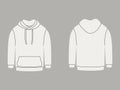 white color jacket hoodie front and back view long sleeve garment casual fashion stylish