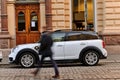 The white color Mini Countryman Plug-In Hybrid on the street