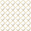 White color mosaic with gold frame. Seamless texture