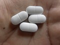 White oblong shape medicine pills