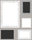White pixel mosaic page layout border template set