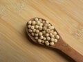 White pepper on wooden spoon Royalty Free Stock Photo