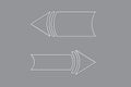 White color right and left arrow or pointer vector illustration on black background to show directions