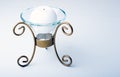 White color sphere shaped candle in a metal holder