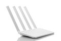 White Color Wireless WiFi Modem Router with Antenna Royalty Free Stock Photo