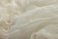 White color woven cotton gauze fabric background texture. close up top view. Royalty Free Stock Photo