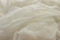 White color woven cotton gauze fabric background texture. close up top view Royalty Free Stock Photo