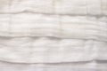 White color woven cotton gauze fabric background texture. close up top view Royalty Free Stock Photo