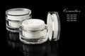 White colored blank cosmetic container for face cream moisturize Royalty Free Stock Photo