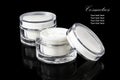 White colored blank cosmetic container for face cream moisturize Royalty Free Stock Photo