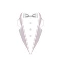 white colored bow tie tuxedo collar icon. Element of evening menswear illustration. Premium quality graphic design icon. Signs and Royalty Free Stock Photo