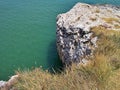 White colored cliff above sea