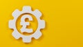 White-colored gear icon and pound symbol. Royalty Free Stock Photo