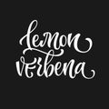 White colored hand drawn spice label - Lemon verbena.