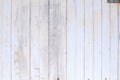 White colored painted rough wooden fence, floor or wall panel board background. Interior decoration architectural house home Royalty Free Stock Photo