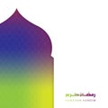 White and colorful clean ramadan kareem greeting background.Holy month of muslim year