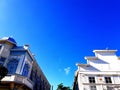 White colors against the blue sky. Royalty Free Stock Photo